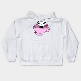 Pink Teacup Panda Kids Hoodie